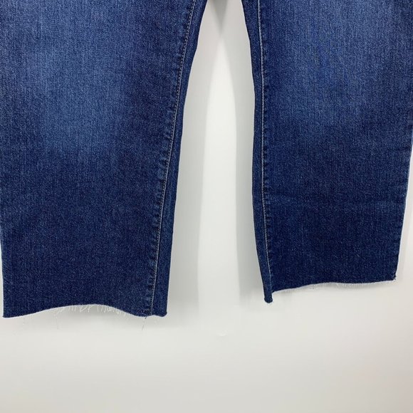Universal Thread Jeans Bootcut Ankle Crop Raw Hem Dark Blue NWT - Picture 6 of 11